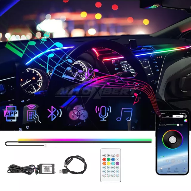 48RGB Car Accessories, Car Led Lights, APP Control Inside Car Light With  USB Port, Music Sync Color Change Lights For Cars Interior