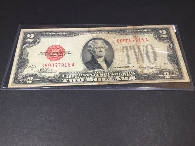 1928-D $2 Dollar Bill United States Note-Red Seal-7918 A