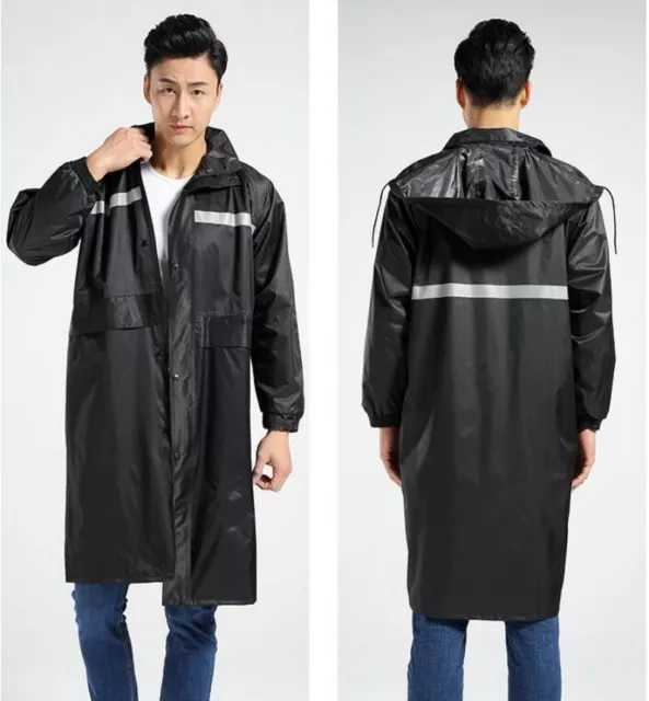 MENS POCKETS CONJOINED raincoat Hooded Outdoor Waterproof Long sleeve ...