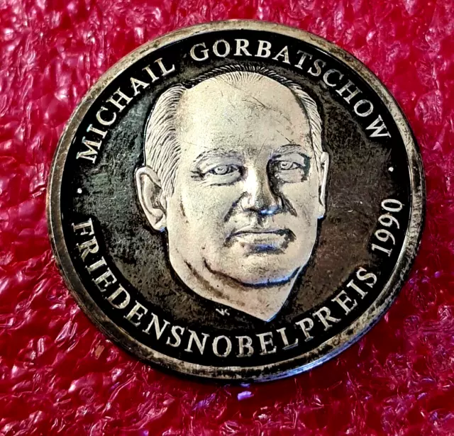 1990 Nobel Prize to Last President of Soviet Union Silver German medal 35mm