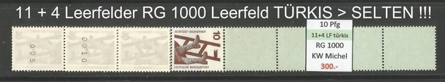 RM Unfallverhütung 10 Pfg RG 1000 ROLLENENDE RE 11 + 4 LF türkis (SELTEN !!!) **