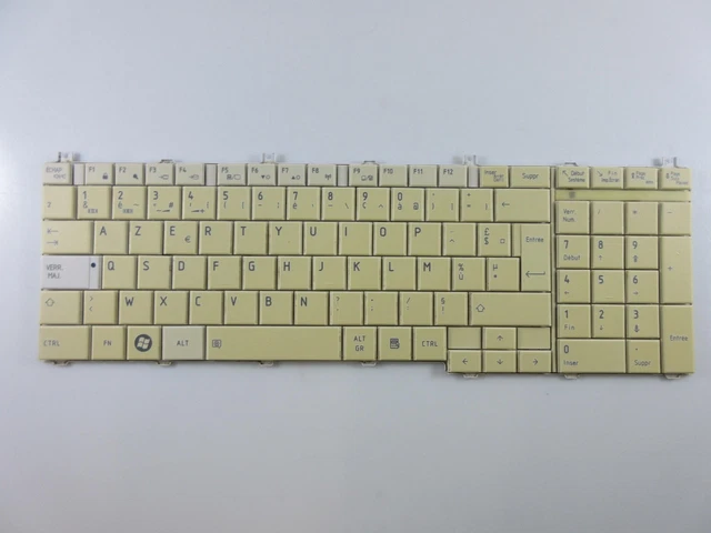 Clavier AZERTY Neuf Pour Toshiba – Référence PK130CK2C15, Disposition Française, Couleur Blanc