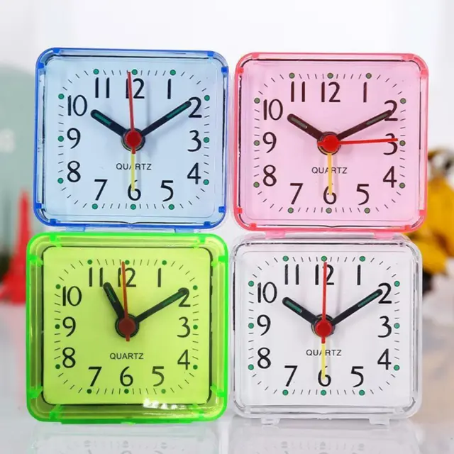 Small Alarm Clocks Beep Travel Office Square Bedside Desk Travelling Quartz