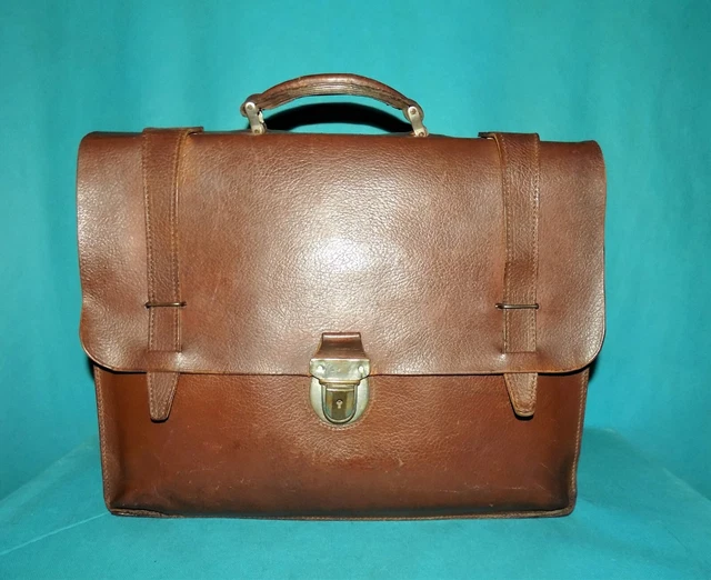 Cartable En Cuir De Zébu – Artisanat Africain Du Niger, Vintage, Motif Carte Afrique