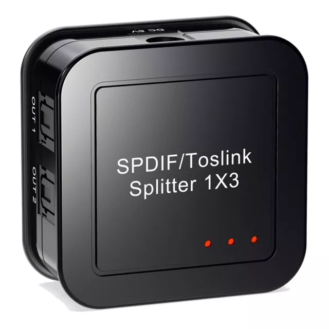 Répartiteur Audio optique SPDIF Splitter Fibre Numérique Toslink 1En2  Sortie