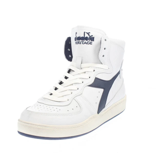 Diadora Heritage Mi Basket Used - Sneakers Alte In Pelle Bianco - Taglia 43 [9 U