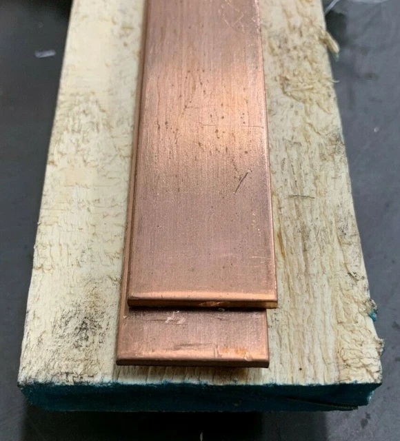 1/8" X 3/4" C110 Copper Flat Bar – 12" Long, Mill Finish, Solid Bus Bar Stock