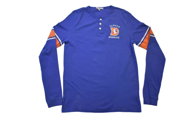 Junk Food Mens NFL Denver Broncos Henley Shirt New M, L, XL, 2XL