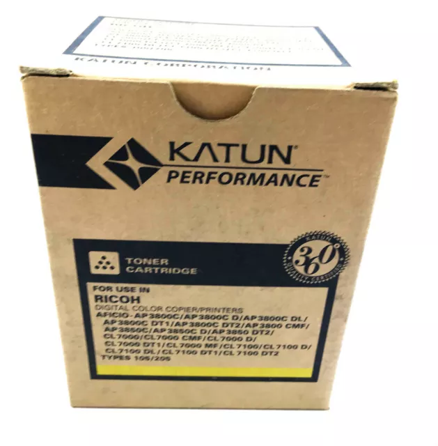 Katun Compatible Toner Printer Print Cartridge for Ricoh Types 105/205 - Yellow