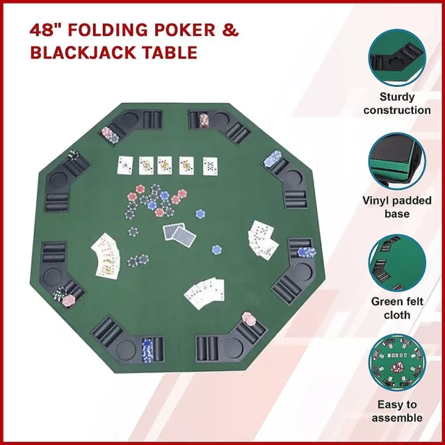 48&quot; Folding Poker &amp; Blackjack Table Top 2