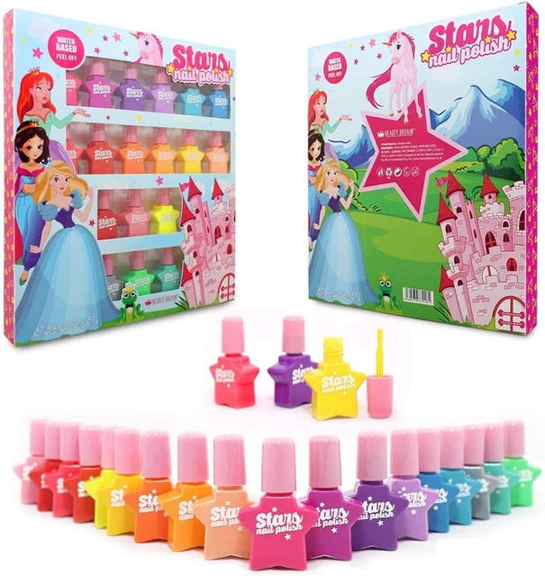 Juego de 18 botellas multicolor esmalte de uñas a base de agua Princess Stars