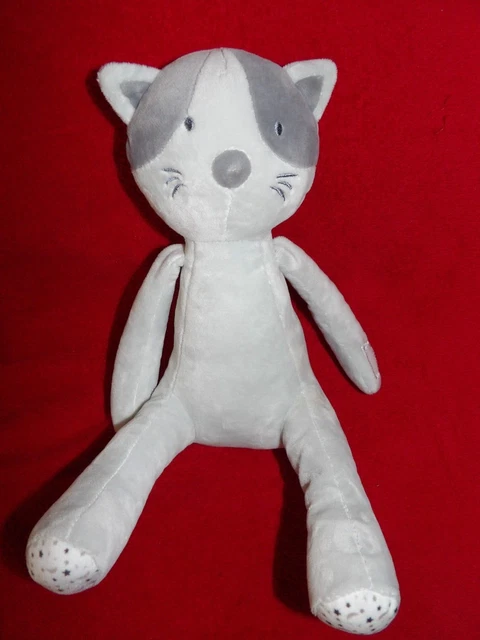 Doudou Peluche Chat Gris Bisous d'Ange Tom & Kiddy NEUF