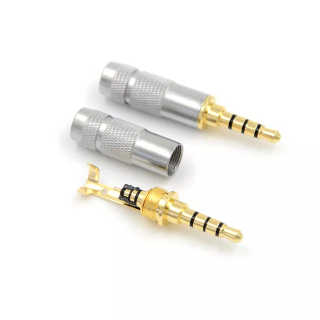 4 Pole 3.5mm Stereo Headphone Male Plug Jack Audio Solders Connector W4EX.FY