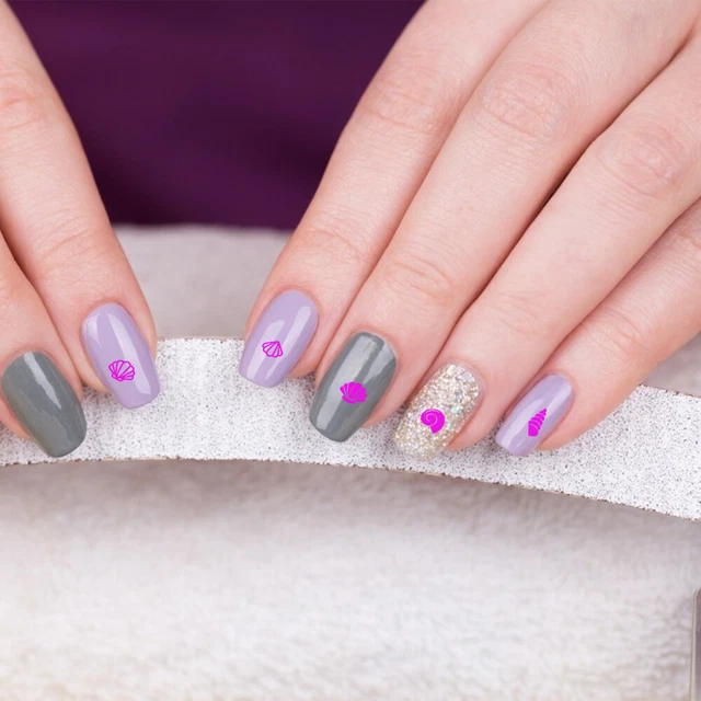 Kits de 5 estampillas de esmalte de uñas con plantilla de océano natural
