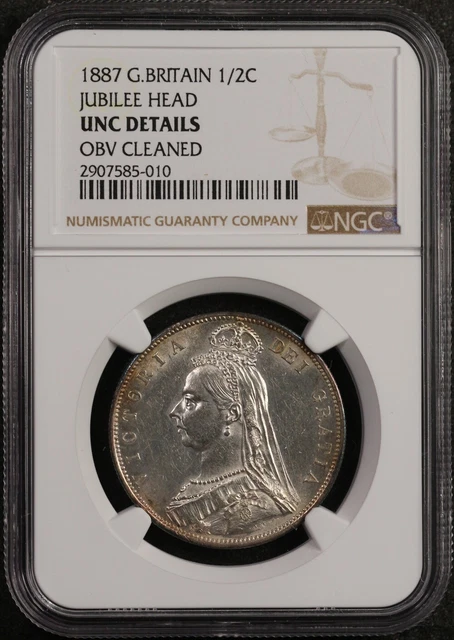 1887 Great Britain 1/2C -Half Crown - Jubilee Head - NGC Unc Details