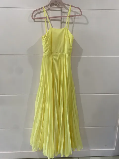 Vintage Butter Yellow Long Dress Formal Gown 6/8 Size STUNNING