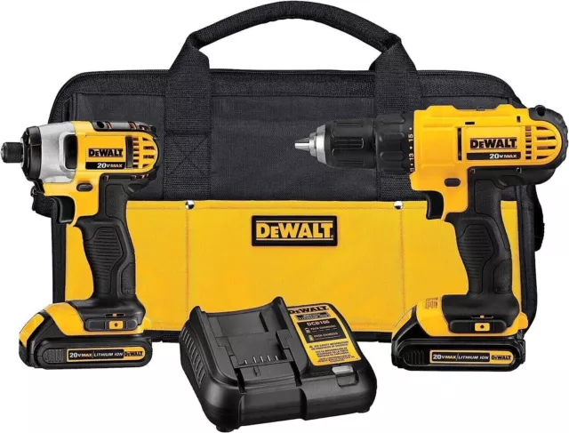 DEWALT 20V MAX Cordless Drill and Impact Driver Combo Kit (DCK240C2)