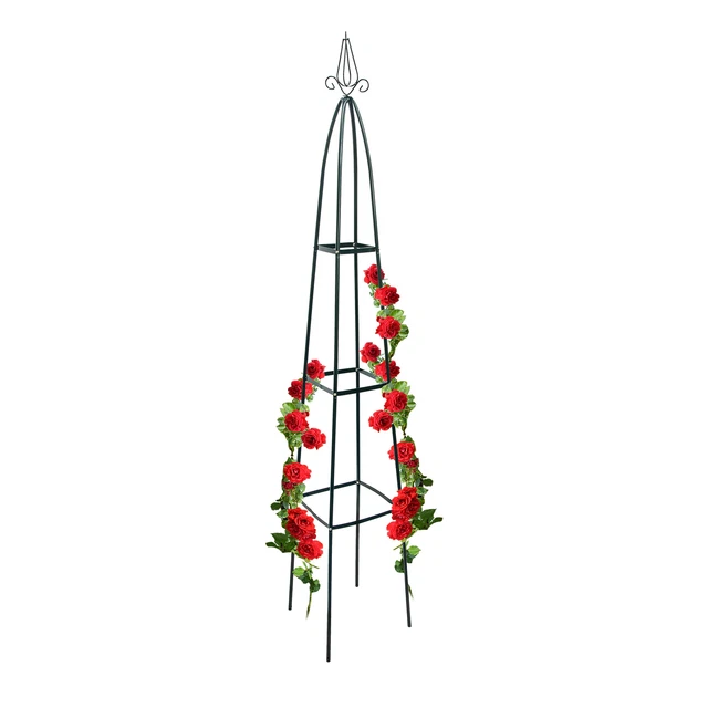 Garten Obelisk Rankhilfe Metall 2m Rankgitter Rosenbogen Kletterhilfe Rankstab