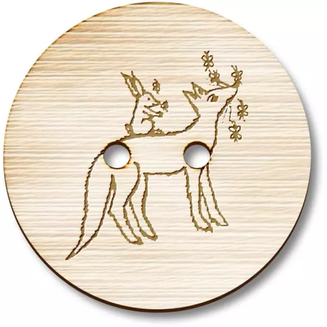 "Botones de madera ""Bunny Sat On Fox"" (BT037917)"