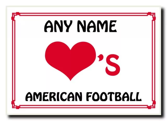 Imán jumbo personalizado de fútbol americano Love Heart