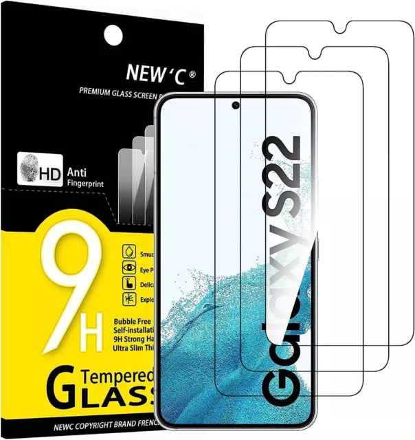 2X Verre Trempé pour Samsung Galaxy S22 5G, Film Protection écran