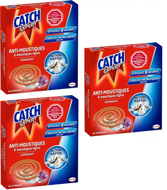 X30 CATCH Expert Spirales Extérieures Anti-Moustiques & Tigres LOT x30 x20 ou 10