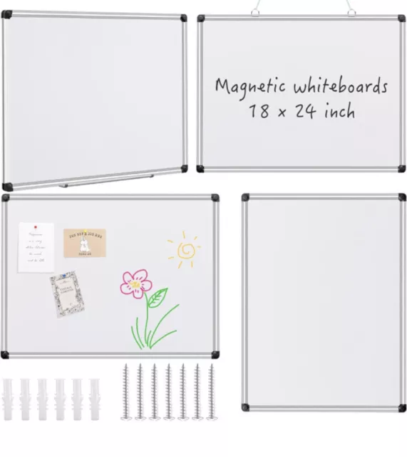 4PACK Magnetic Whiteboard Dry  18 x 24 inch Erase White Board Wall Hanging Board