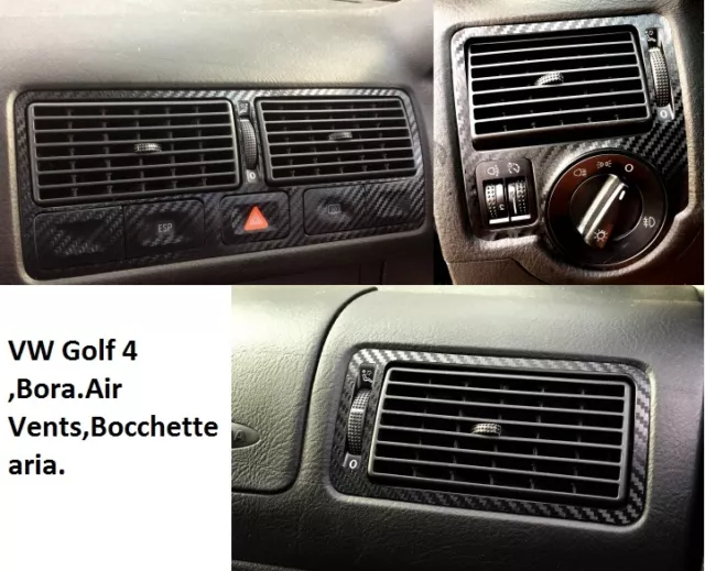 VW Golf-4,Bora Set-STICKERS-ADESIVI 3D Fibra in Carbonio,Air Vents