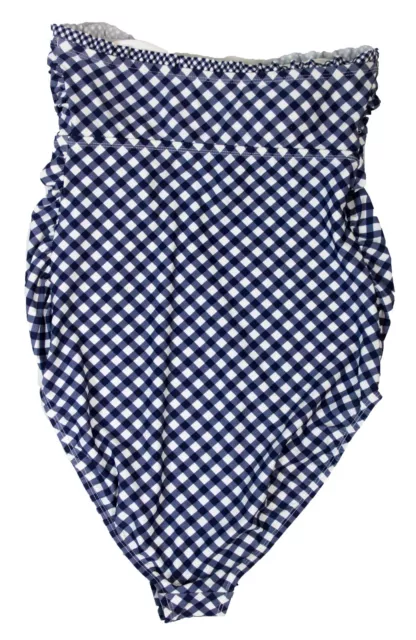 Motherhood Maternity Women's One-piece Halter Checkered Swimsuit, Navy/ White, M 3