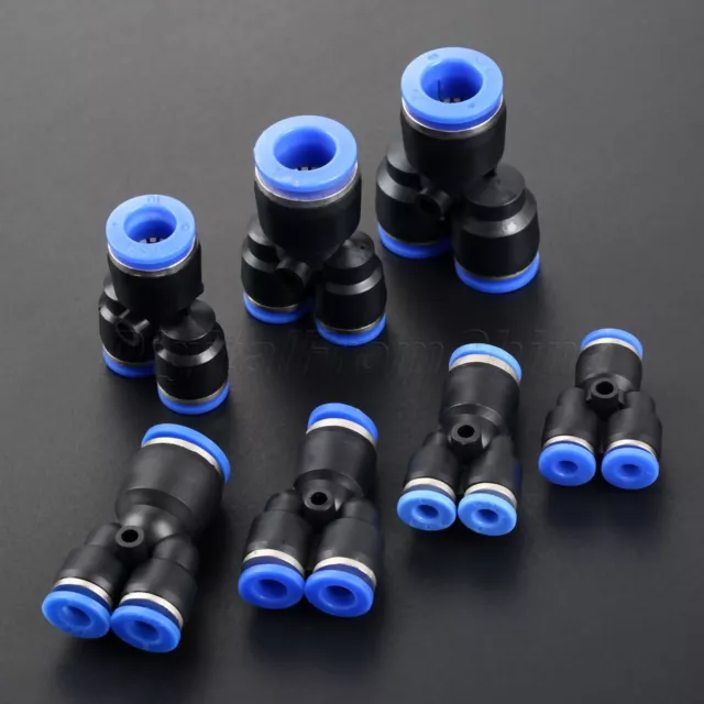 5Pcs Plastic Pneumatic Reducer Y Union Connector Push in Fitting for Air Water