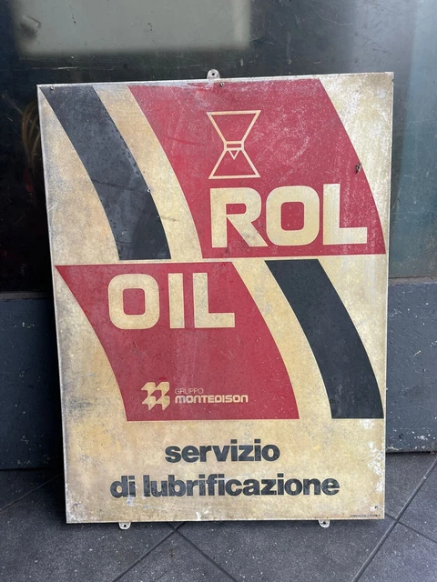 Tabella Smaltata Rol Oil Originale Anni 50