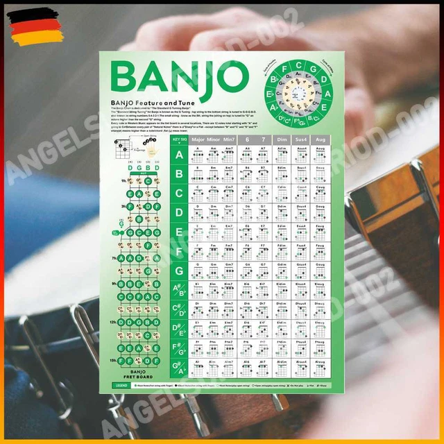 BANJO CHORDS CHART Sheet Professional Practice Chart for Beginner ...