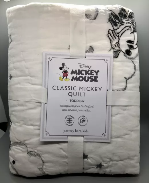 Manta edredón para bebé Pottery Barn Disney clásico Mickey Mouse bordado para niño pequeño