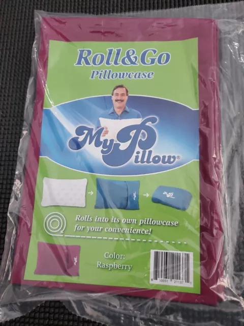 MY PILLOW Travel Pillow Case- Roll N Go- For Go Anywhere 12x18 Pillow- Raspberry