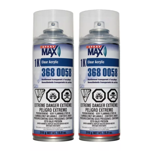 1K SprayMax 3680058 Acrylic High Gloss Base Clear Coat 2 Pack  10.6 oz  Aerosol