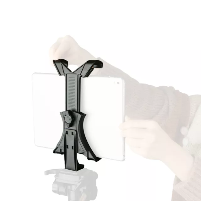 Tablet Tripod Mount Clamp Adjustable Stand Desk Holder 1/4 Thread For iPad 7-10"