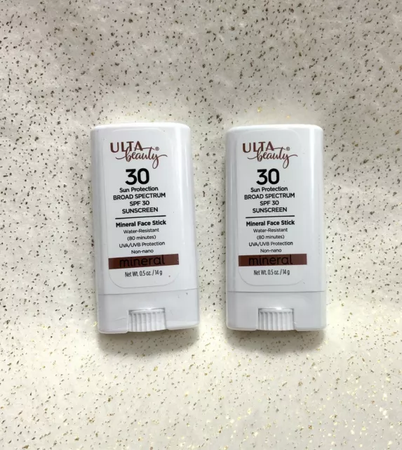 LOT OF 2 ULTA BEAUTY Mineral Face Stick Sun Protection SPF 30 Water Resistant