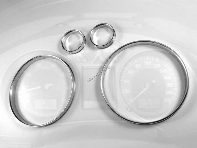 Anneaux Chromés Compteur Pour VW Corrado, Passat B4, T4 - Kit 4 Pièces ABS Chromé Style Cockpit