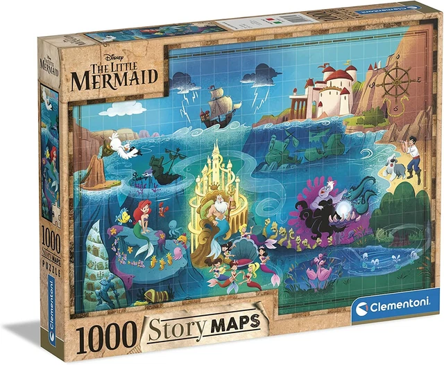 CLEMENTONI DISNEY STORY Maps The Little Mermaid 1000 piece jigsaw ...