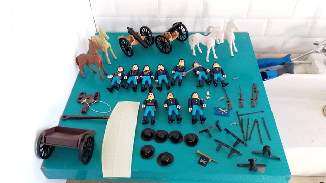 Playmobil western sudiste chariot régiment Alabama munitions poudre