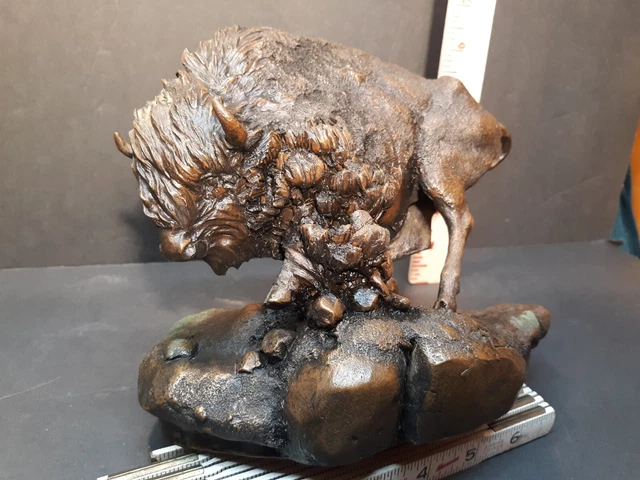 NATIONAL WILDLIFE FEDERATION Buffalo Sculpture THUNDER ON THE PLAINS Chapel 6-14