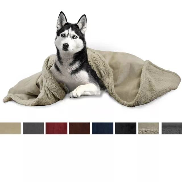 Dog Blanket for Medium Large Dogs Pet Soft Fleece Durable Warm Sherpa Reversible