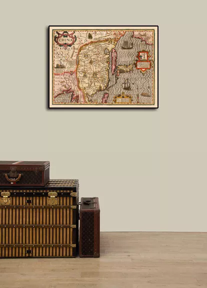 1606 China Korea Japan Historic Vintage Style Early Wall Map - 24x32 3