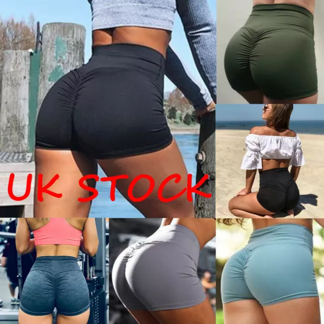 HOT PANTS WOMEN High Waist Yoga Shorts Butt Lift Scrunch Booty Gym Sport  Bottom £6.98 - PicClick UK