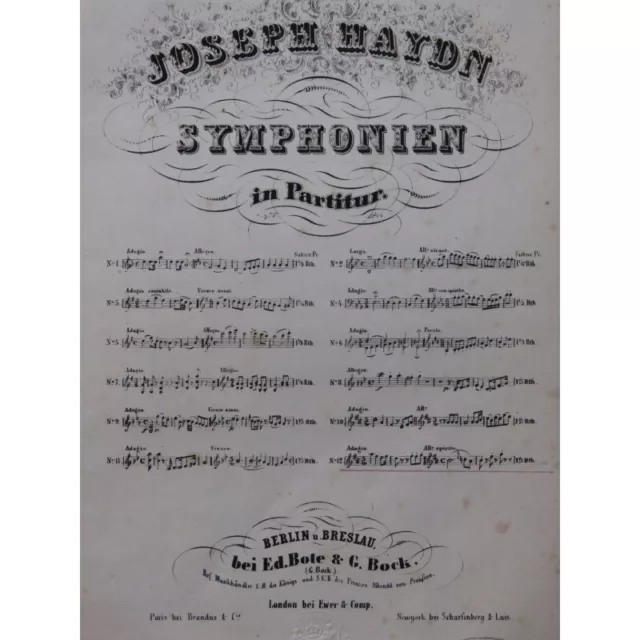 HAYDN Joseph Symphonie No 86 D Major Orchestre ca1840