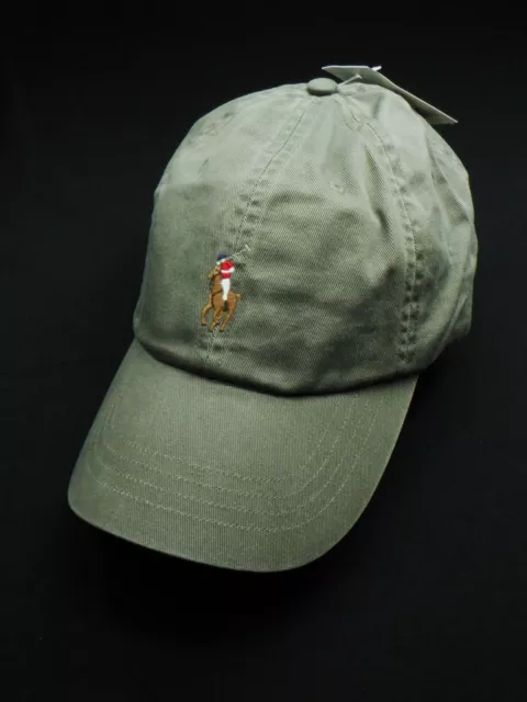 New! Polo Ralph Lauren Hat -Army Green Pony Baseball Cap Chino Unisex Adjustable