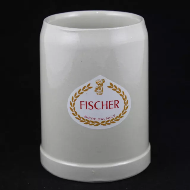 Brocca Ceramica Birra Fischer Alsazia 0.5Litros Francia C.1970