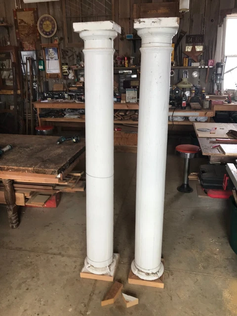 antique wooden porch columns