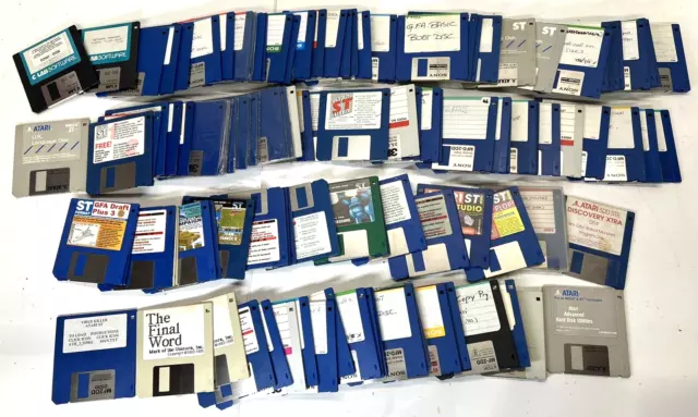 Job Lot of 120 3.5" Floppy Discs Mainly Atari Usage