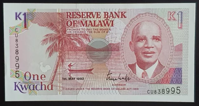 Malawi (P23b) 1 Kwacha 1992 UNC